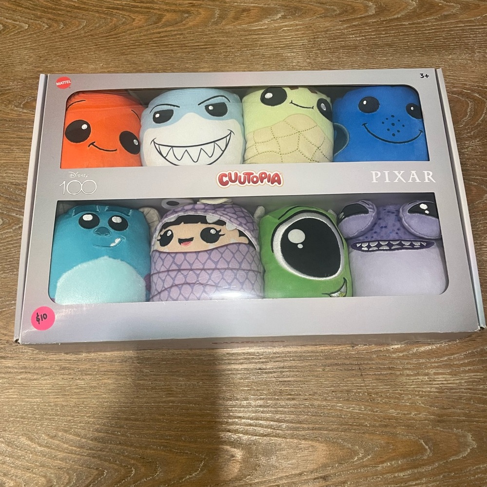 Disney Pixar Cuutopia Stuffed Animals Set - Blue, Purple, Green